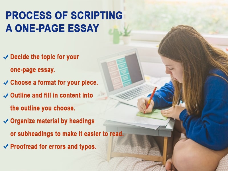 Step by step process of scripting a one-page essay